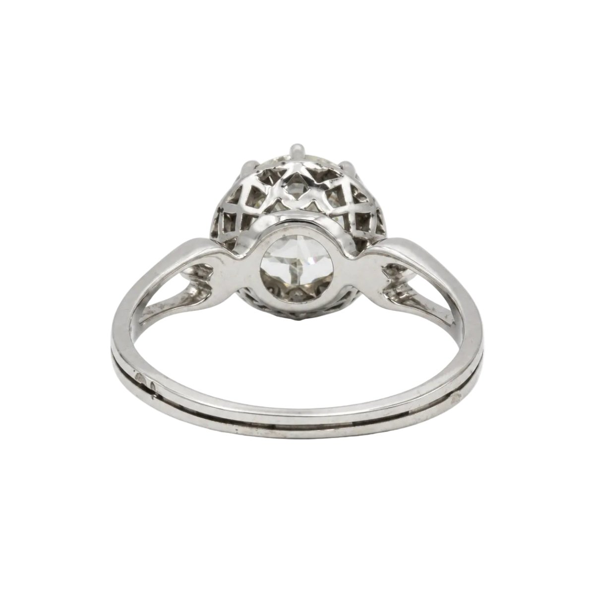 Bague Solitaire en or blanc, platine et diamant - Castafiore