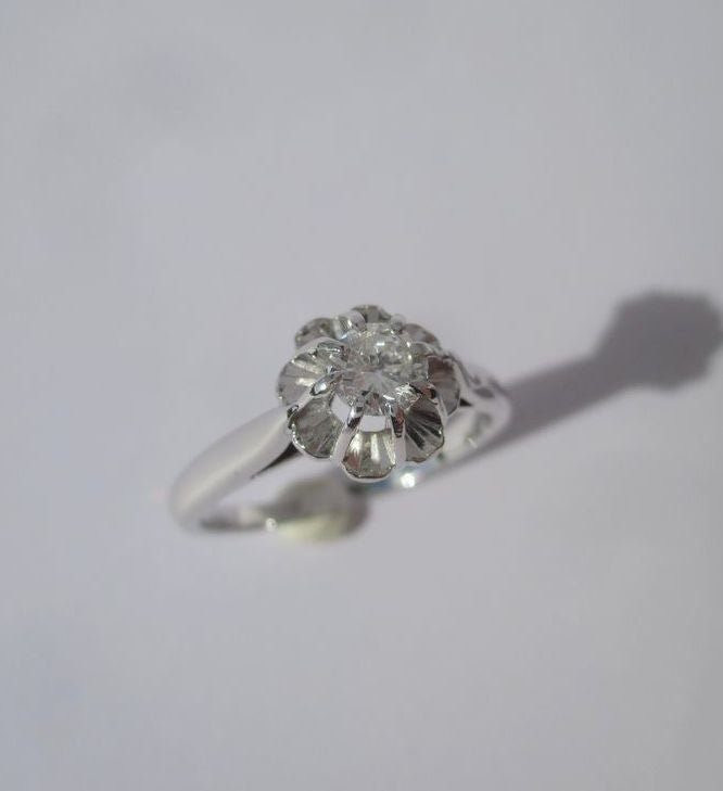 Bague Solitaire en or blanc, platine, et diamant - Castafiore