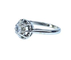 Bague Solitaire en or blanc, platine et diamant - Castafiore