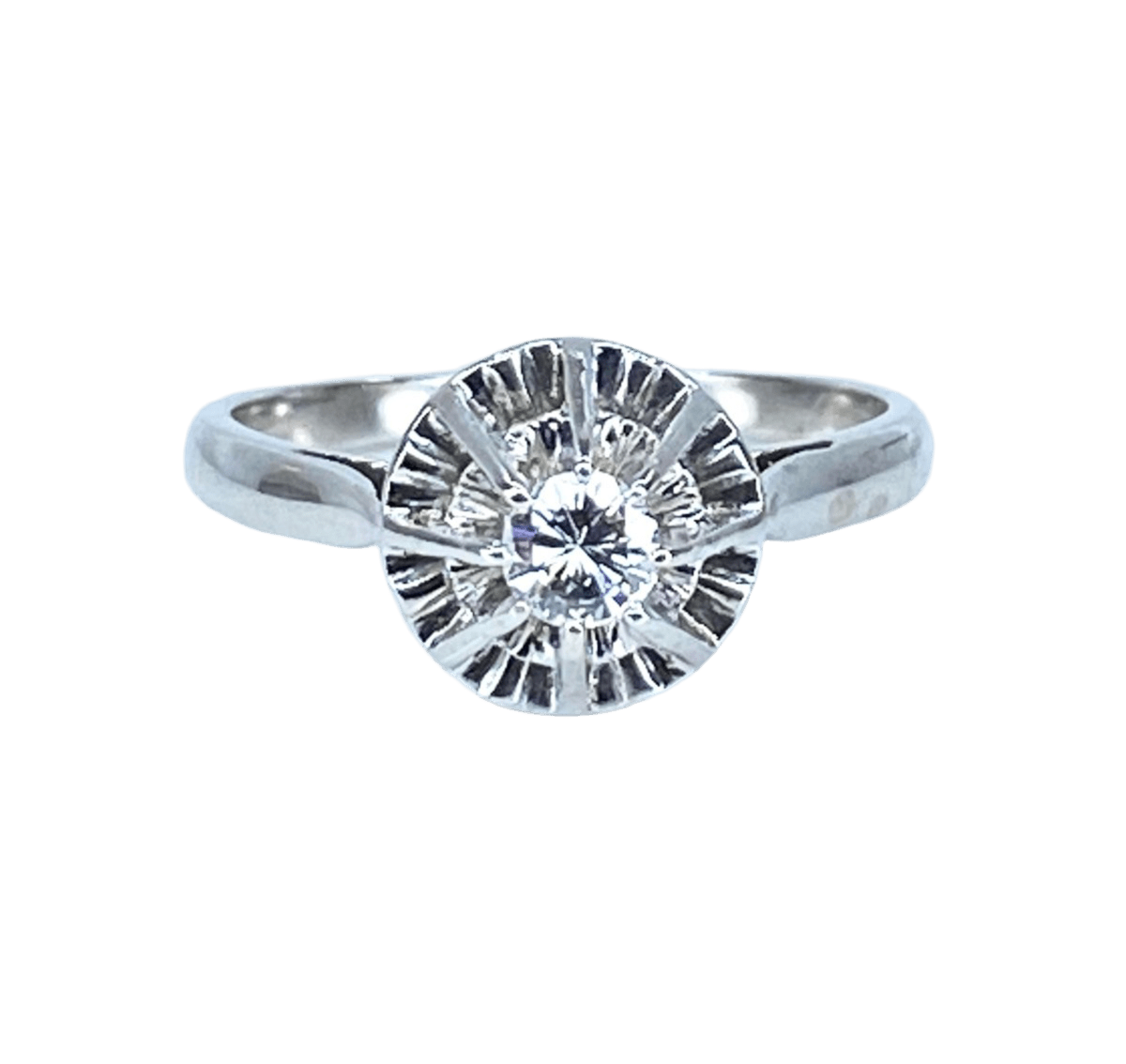 Bague Solitaire en or blanc, platine et diamant - Castafiore