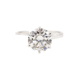 Bague Solitaire en or blanc, platine et diamant - Castafiore
