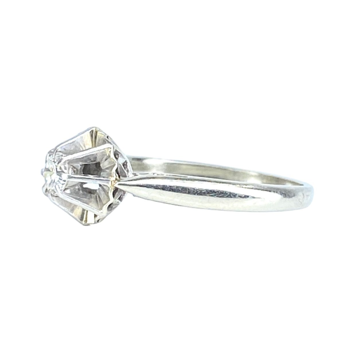 Bague Solitaire en or blanc, platine et diamant - Castafiore