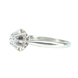 Bague Solitaire en or blanc, platine et diamant - Castafiore