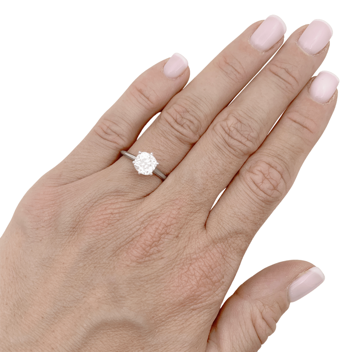 Bague Solitaire en or blanc, platine et diamant - Castafiore