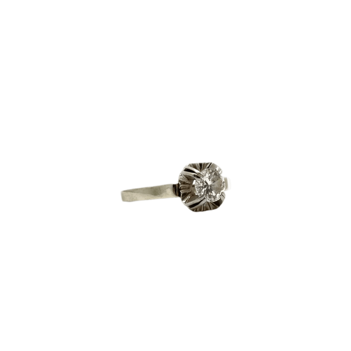 Bague Solitaire en or blanc, platine et diamant - Castafiore