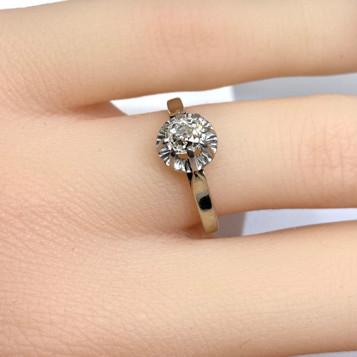 Bague Solitaire en or blanc, platine et diamant - Castafiore