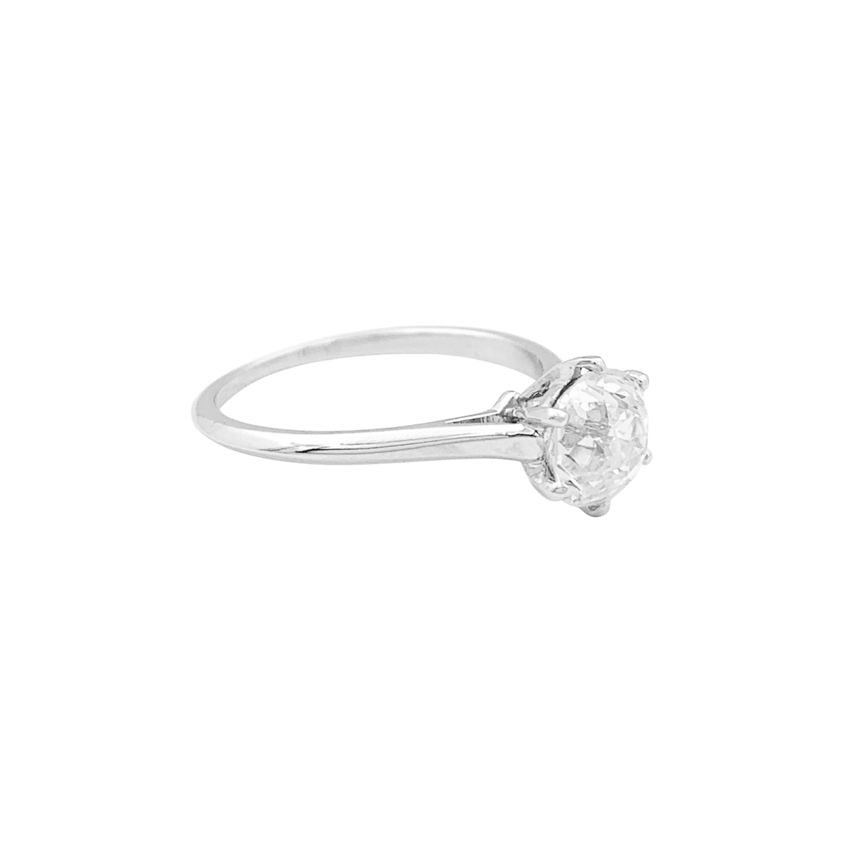 Bague Solitaire en or blanc, platine et diamant - Castafiore