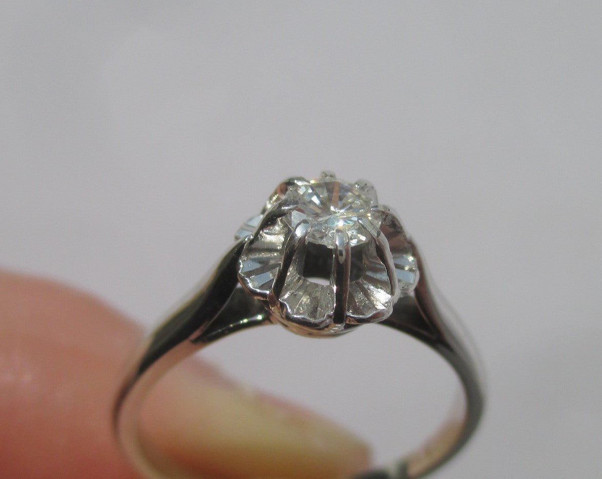 Bague Solitaire en or blanc, platine, et diamant - Castafiore
