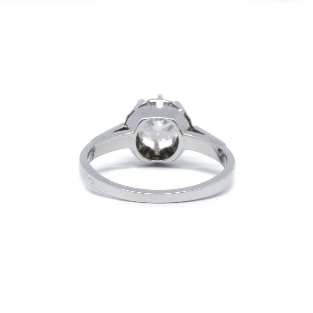 Bague solitaire en or blanc, platine et diamant - Castafiore