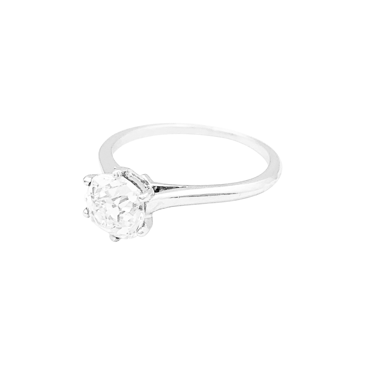 Bague Solitaire en or blanc, platine et diamant - Castafiore