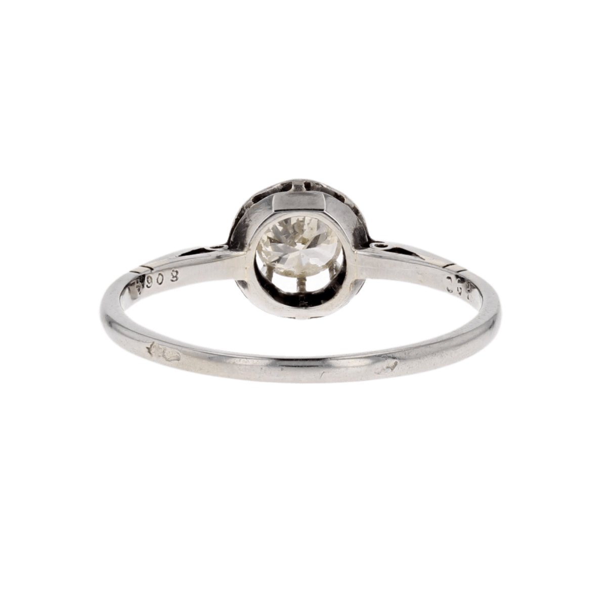 Bague Solitaire en or blanc, platine et diamant - Castafiore