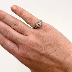 Bague Solitaire en or blanc, platine et diamant - Castafiore