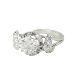 Bague Solitaire en or blanc, platine et diamants - Castafiore