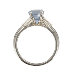 Bague Solitaire en or blanc, platine et saphir - Castafiore