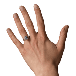 Bague Solitaire en or blanc, platine et saphir - Castafiore