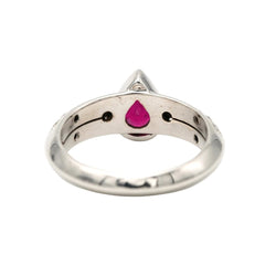 Bague Solitaire en or blanc, rubis et diamants - Castafiore