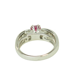 Bague Solitaire en or blanc, rubis et diamants - Castafiore