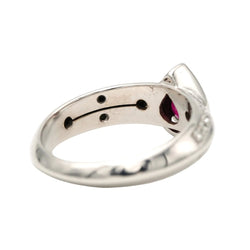 Bague Solitaire en or blanc, rubis et diamants - Castafiore
