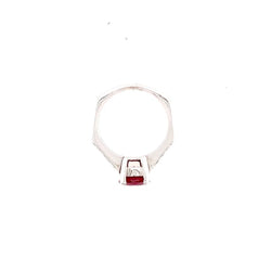 Bague Solitaire en or blanc, rubis, et diamants - Castafiore