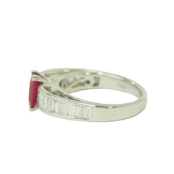 Bague Solitaire en or blanc, rubis et diamants - Castafiore