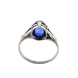 Bague Solitaire en or blanc, saphir et diamants - Castafiore