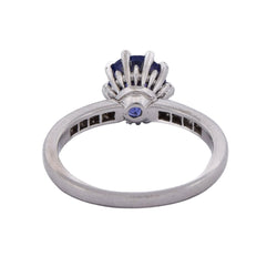 Bague Solitaire en or blanc, tanzanite et diamants - Castafiore