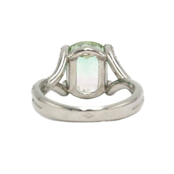 Bague Solitaire en or blanc, tourmaline et diamants - Castafiore
