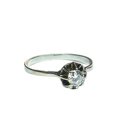 Bague solitaire en or gris diamant - Castafiore