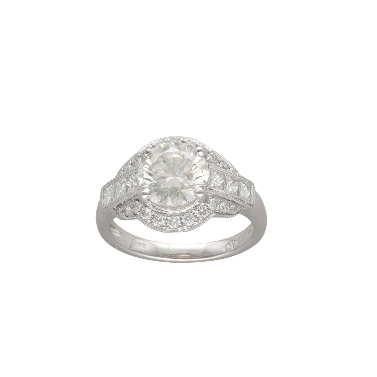 Bague solitaire en or gris et diamant - Castafiore