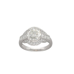Bague solitaire en or gris et diamant - Castafiore