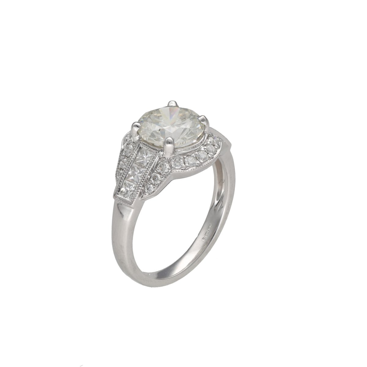 Bague solitaire en or gris et diamant - Castafiore