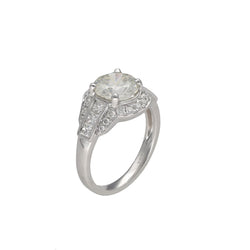 Bague solitaire en or gris et diamant - Castafiore