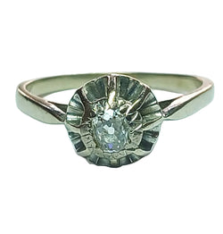 Bague Solitaire en or gris et diamant - Castafiore