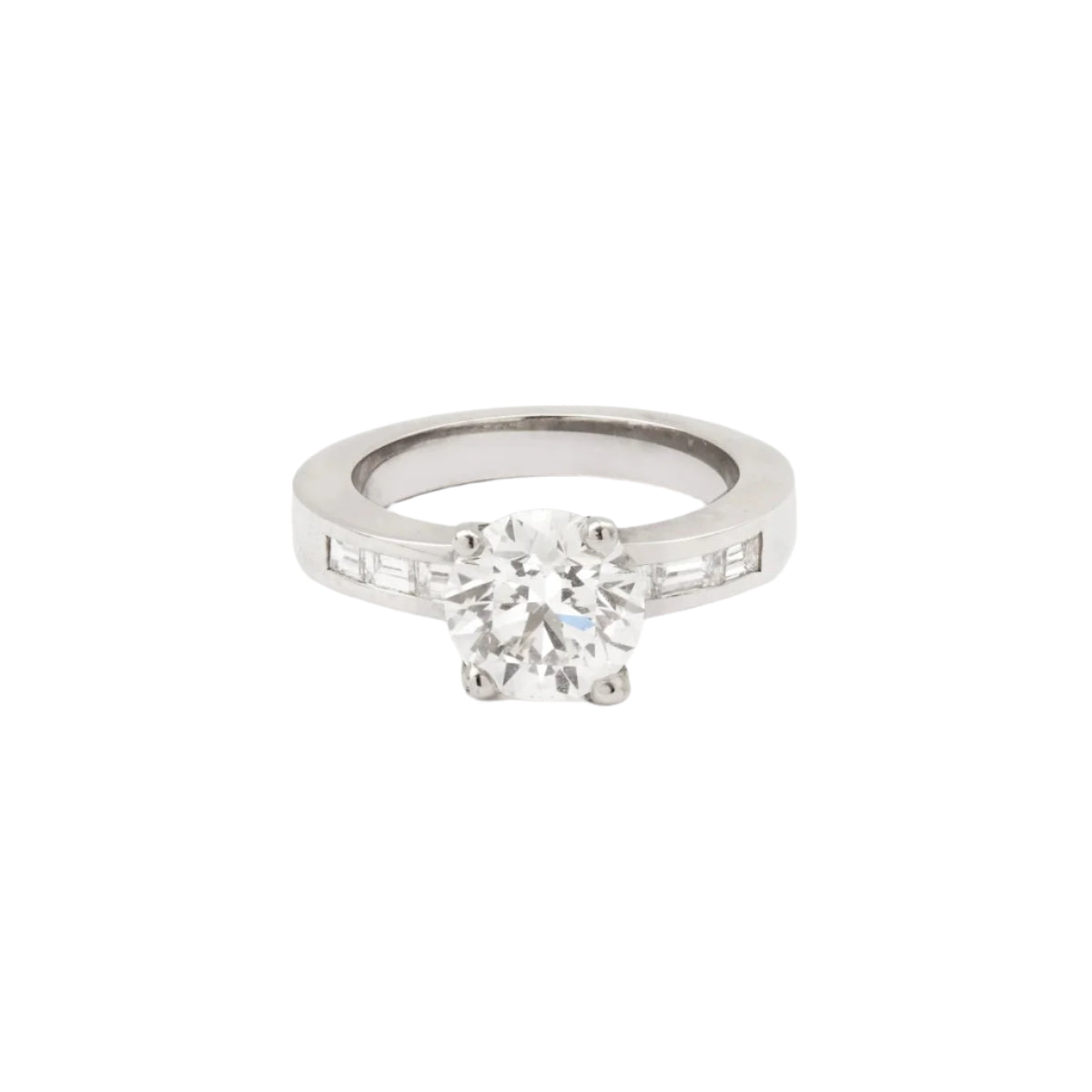 Bague Solitaire en or gris et diamants - Castafiore