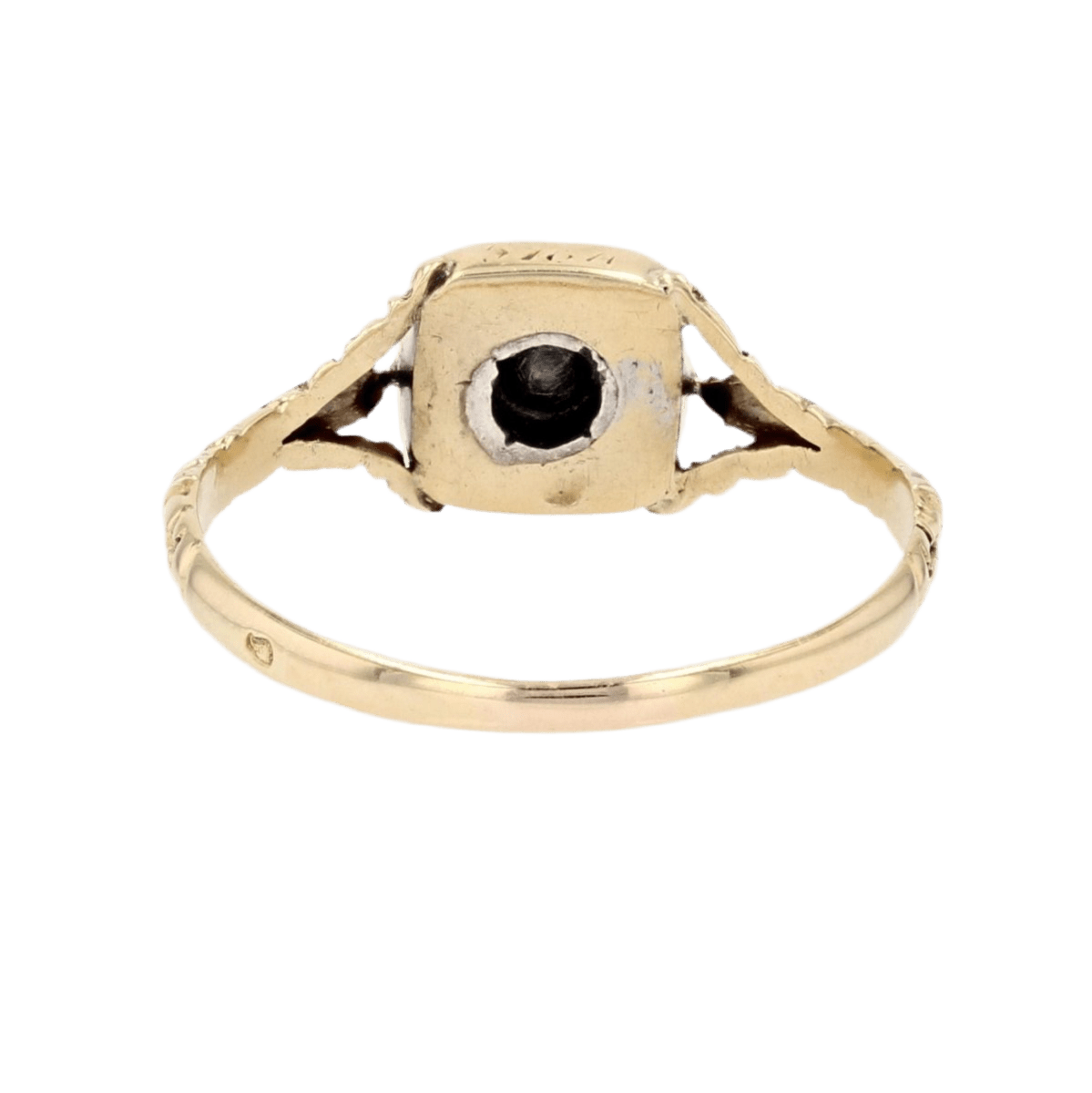 Bague Solitaire en or jaune, émail et diamant - Castafiore