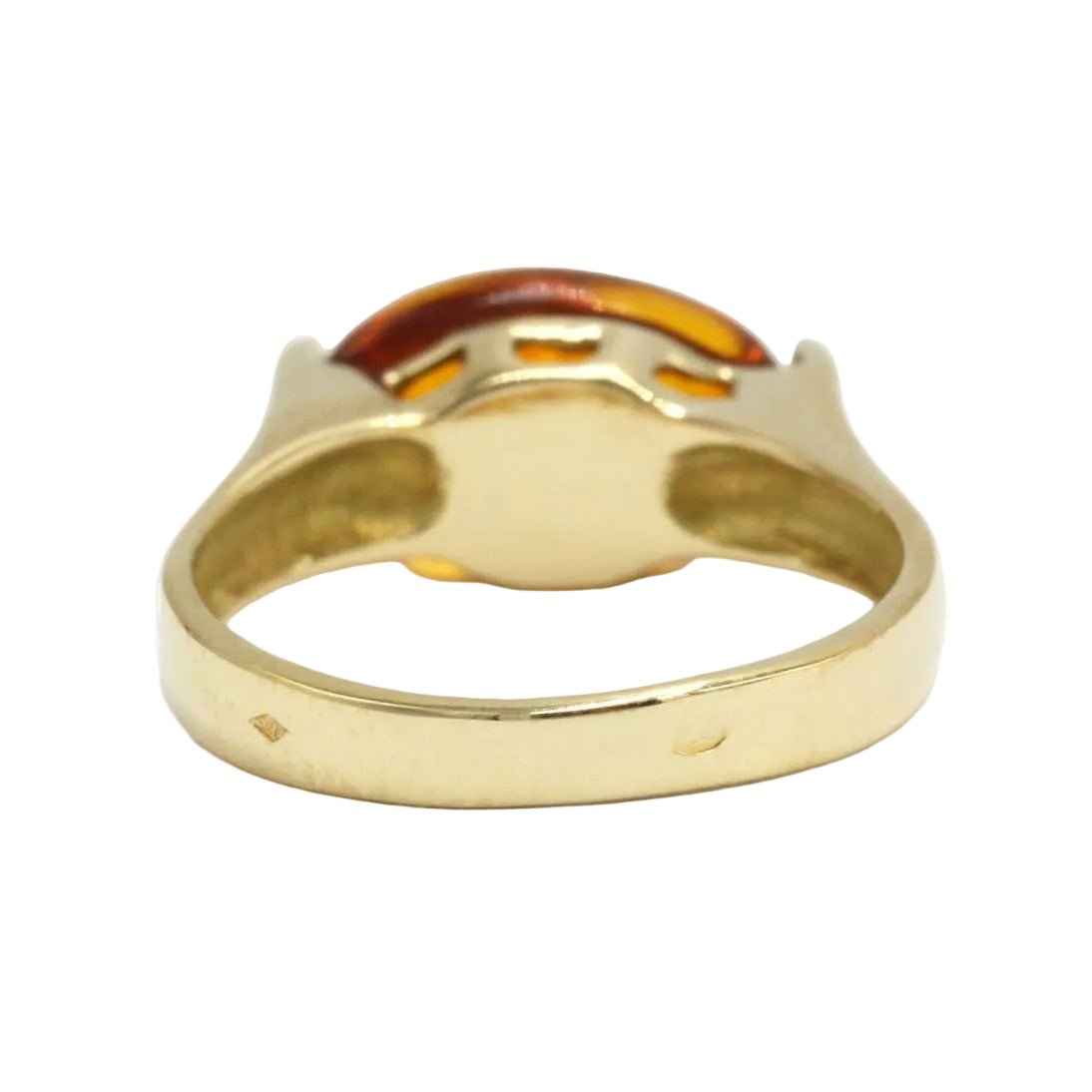 Bague Solitaire en or jaune et ambre - Castafiore
