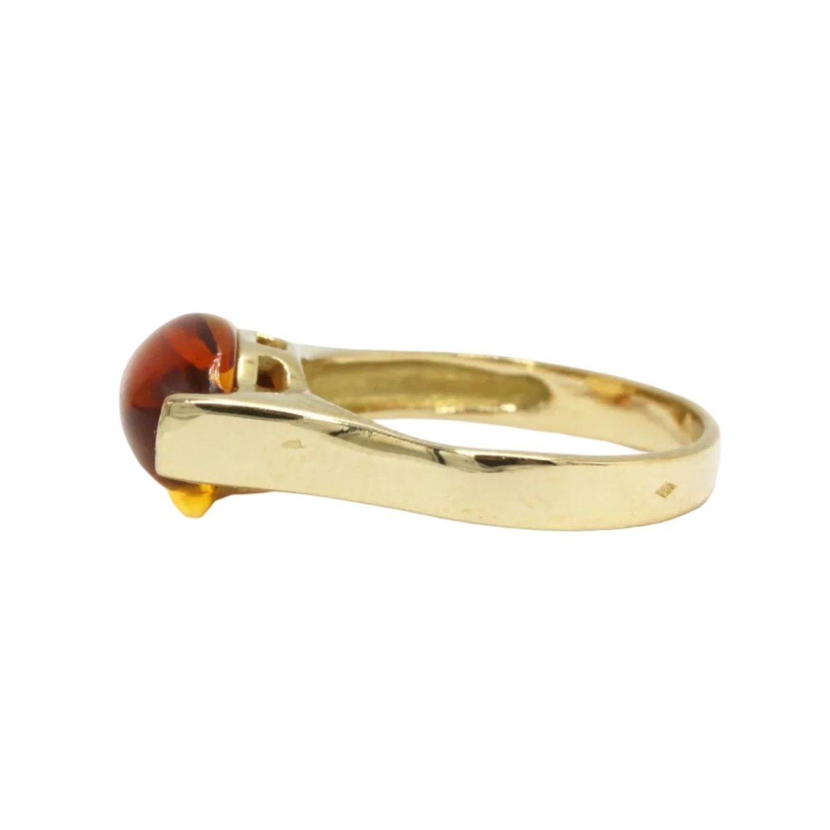 Bague Solitaire en or jaune et ambre - Castafiore