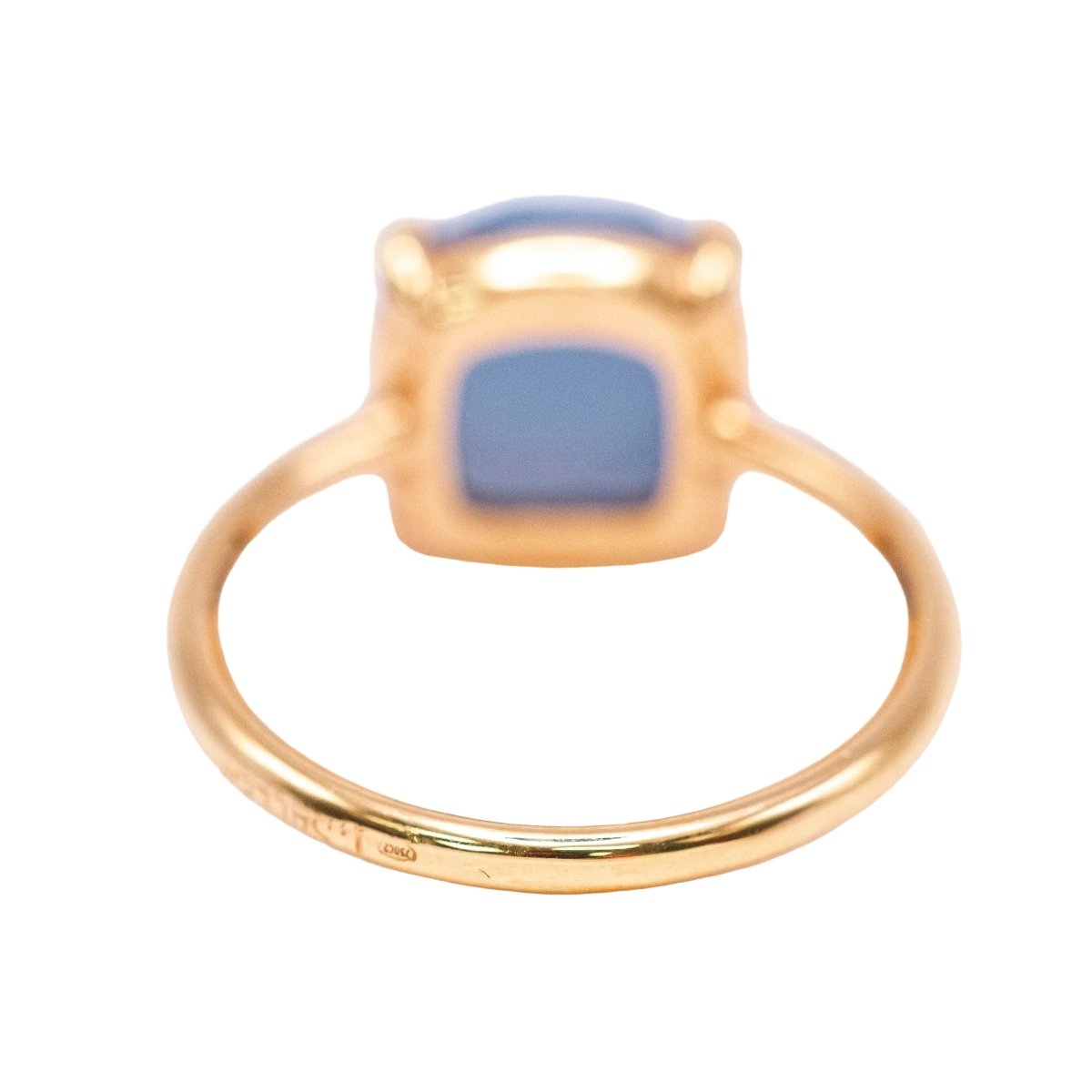 Bague Solitaire en or jaune et calcédoine - Castafiore