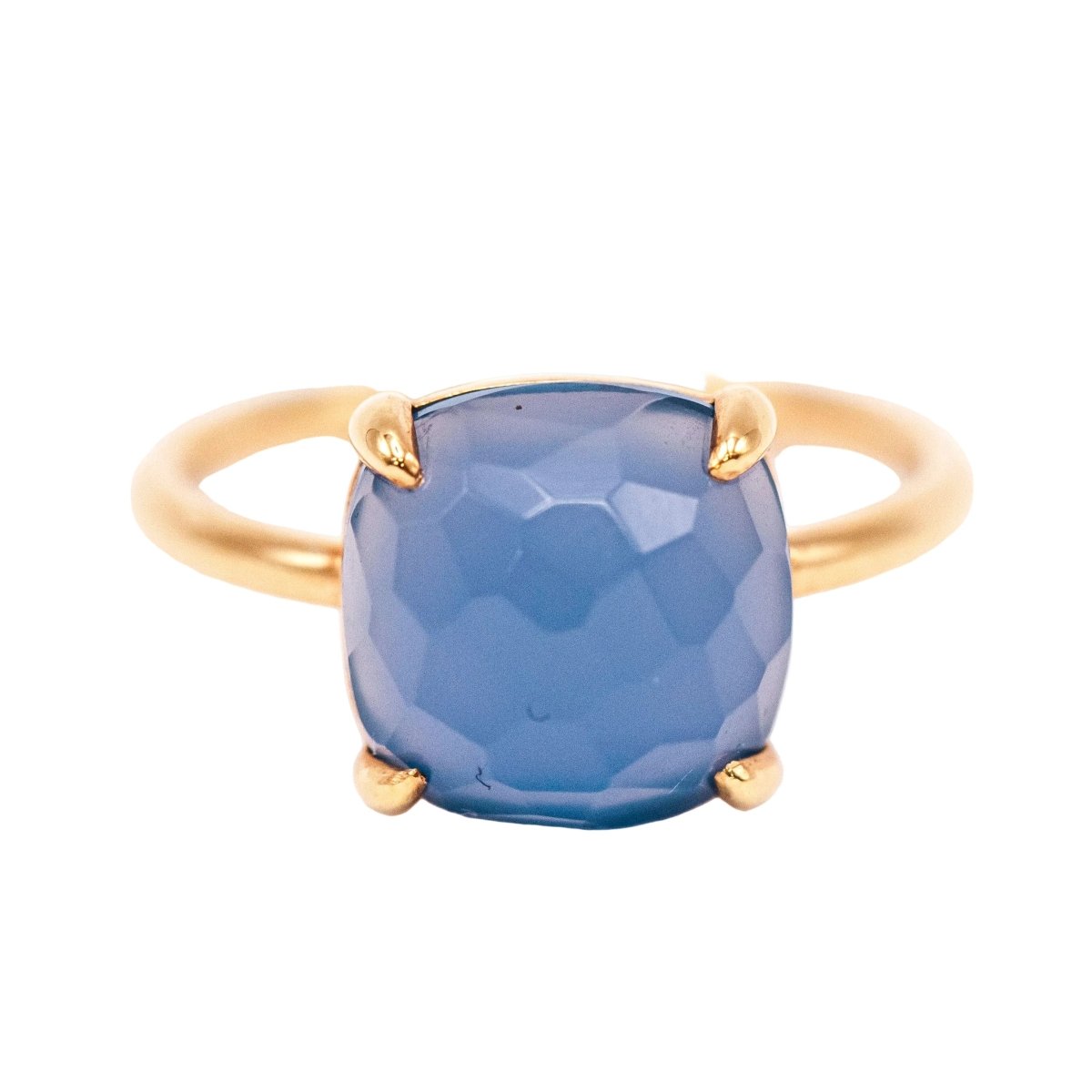 Bague Solitaire en or jaune et calcédoine - Castafiore