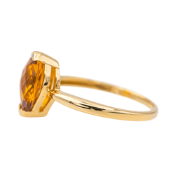 Bague Solitaire en or jaune et citrine - Castafiore