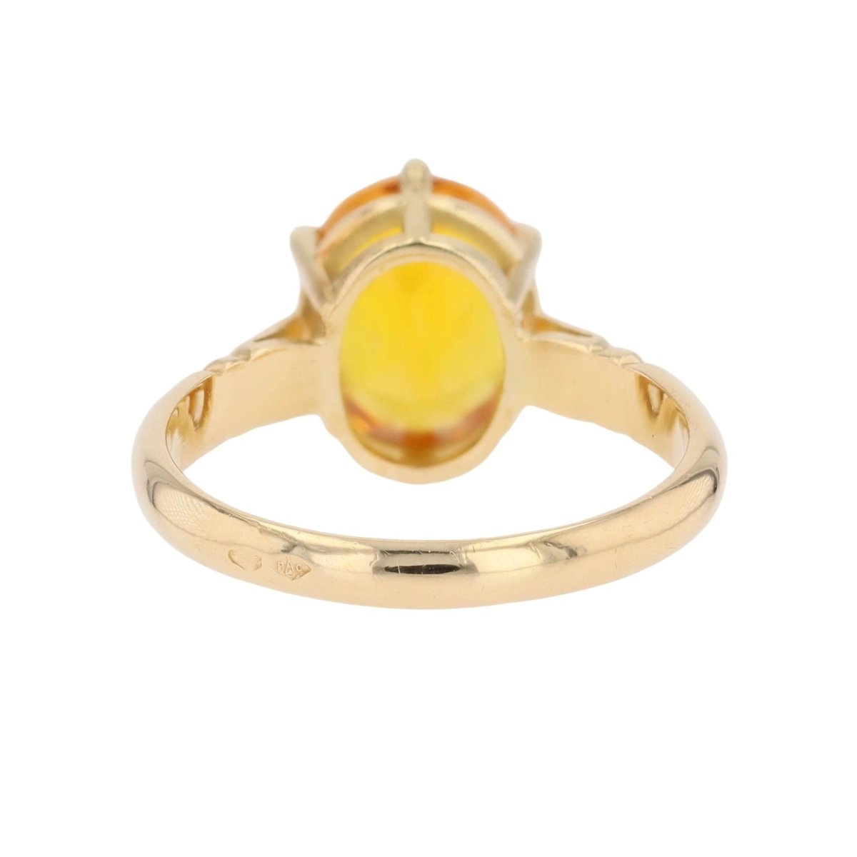 Bague solitaire en or jaune et citrine - Castafiore