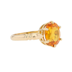 Bague solitaire en or jaune et citrine - Castafiore