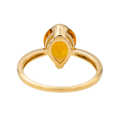 Bague Solitaire en or jaune et citrine - Castafiore