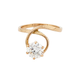 Bague Solitaire en or jaune et diamant - Castafiore