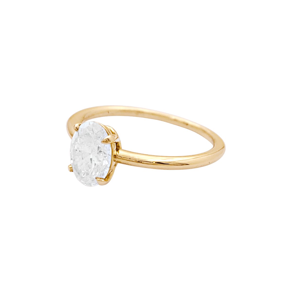 Bague Solitaire en or jaune et diamant - Castafiore