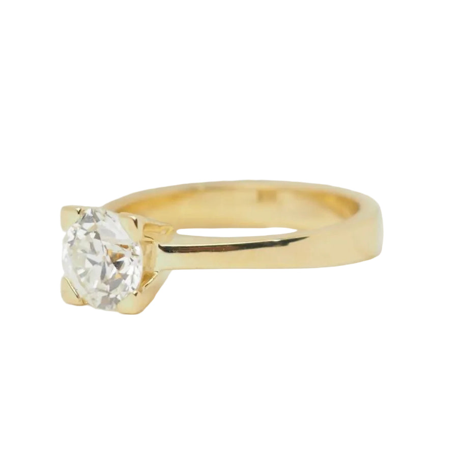 Bague solitaire en or jaune et diamant 1.40ct - Castafiore