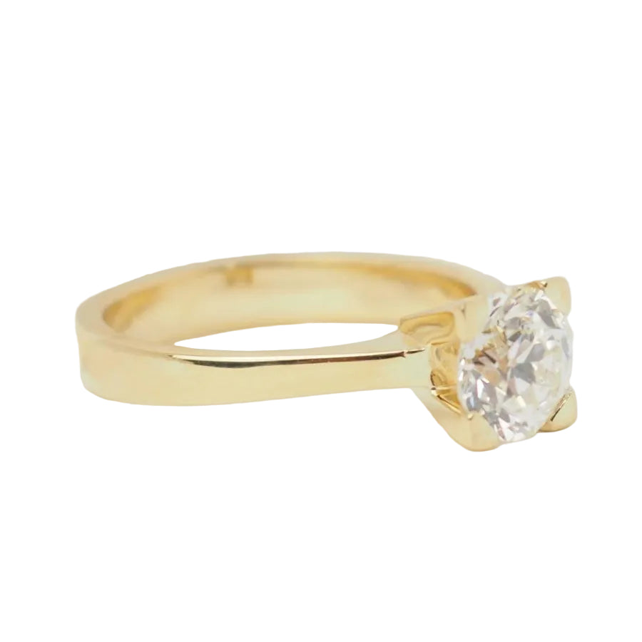 Bague solitaire en or jaune et diamant 1.40ct - Castafiore
