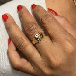 Bague Solitaire en or jaune et diamant - Castafiore