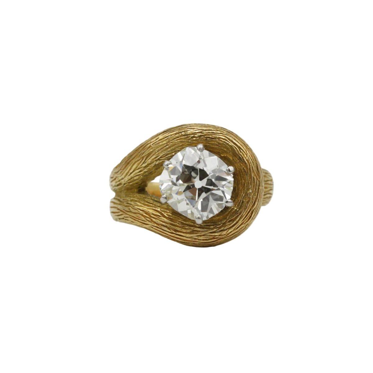 Bague Solitaire en or jaune et diamant - Castafiore