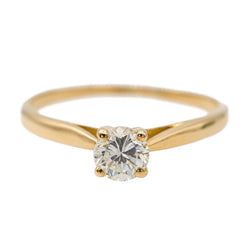 Bague solitaire en or jaune et diamant - Castafiore